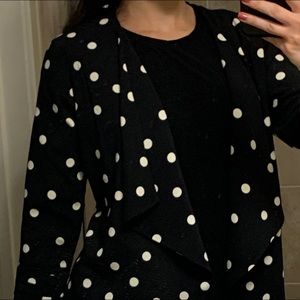 Blue polka dot casual suit jacket